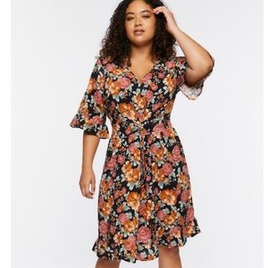 Forver 21  Ruffle Floral Print Dress New